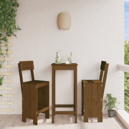 Berkfield Bar Stools 2 Pcs Honey Brown 40X48.5X115.5 Cm Solid Wood Pine - thumbnail 1