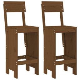 Berkfield Bar Stools 2 Pcs Honey Brown 40X48.5X115.5 Cm Solid Wood Pine - thumbnail 2