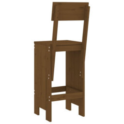 Berkfield Bar Stools 2 Pcs Honey Brown 40X48.5X115.5 Cm Solid Wood Pine - thumbnail 6