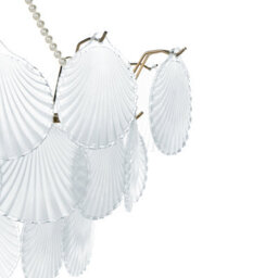 Wyld And Coco Glamour Lighting 56Cm Brass Metal And Frosted Glass Chandelier, Warm Ambient Glow - thumbnail 8