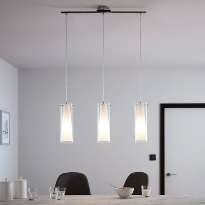 GoodHome Dimonika White Chrome Effect 3 Lamp Pendant Ceiling Light, (Dia)110mm - image 1
