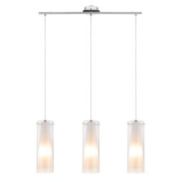 GoodHome Dimonika White Chrome Effect 3 Lamp Pendant Ceiling Light, (Dia)110mm - thumbnail 3
