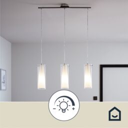 GoodHome Dimonika White Chrome Effect 3 Lamp Pendant Ceiling Light, (Dia)110mm - thumbnail 9