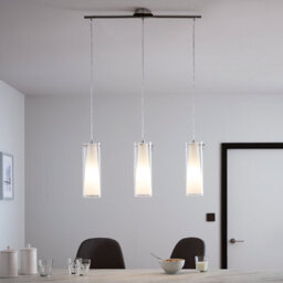 GoodHome Dimonika White Chrome Effect 3 Lamp Pendant Ceiling Light, (Dia)110mm - thumbnail 1