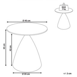 Beliani Side Table Corella Tempered Glass Brown - thumbnail 3