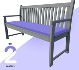 istyle mode 2 Seater Garden Bench Cushion Seatpad Indoor & Outdoor Use - Purple - thumbnail 3