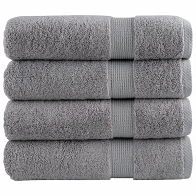 Berkfield Premium Bath Towels Solund 4Pcs Grey 100X150Cm 600Gsm - image 1