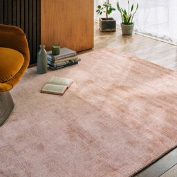 Red Handmade Luxurious Modern Plain Sparkle Rug For Bedroom & Living Room-200Cm X 290Cm - thumbnail 1