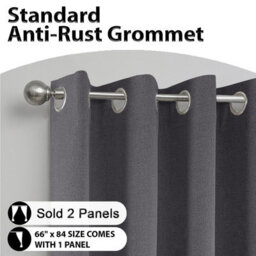 Aspire Homeware Charcoal Linen 100% Blackout Curtain Thermal Insulated Eyelet Curtain Pair (W)117Cm X (D)137 With Tie Back - thumbnail 2