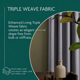 Aspire Homeware Charcoal Linen 100% Blackout Curtain - Thermal Insulated Eyelet Room Darkening Curtain Pair (W)117Cm X (D)137Cm - thumbnail 4