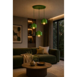 Luminosa Lighting Luminosa Simply Cluster Pendant Ceiling Light Green 3X E27 - thumbnail 2