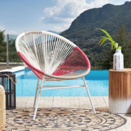 Beliani Multicolour Pe Rattan Papasan Garden Chair With Steel Tripod Base, W76 X D76 X H85Cm - thumbnail 1