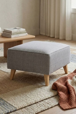 Loft Home Aria Classic Light Grey Fabric Footstool - image 1