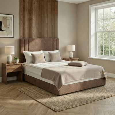 DS Living Velora Mink Upholstered Divan King Bed - image 1