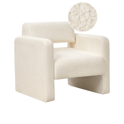 Beliani Armchair Hallsberg Boucle Off-White - image 1
