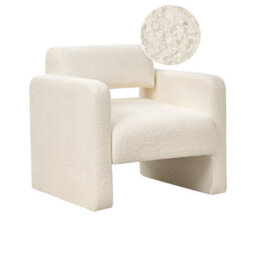 Beliani Armchair Hallsberg Boucle Off-White