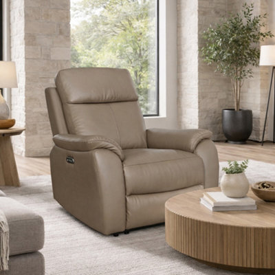 Aspire Kingsmere Power Recliner Armchair (1 Seater), Mushroom - image 1