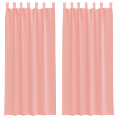 Berkfield Durable Voile Curtains With Loops 2 Pcs Pink 140X245 Cm