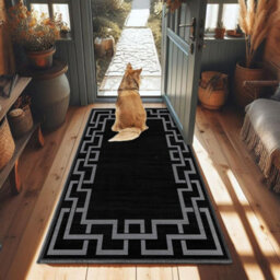 Ameha Modern Living Room Rugs Non Slip Hallway Runner Super Soft Nico Black Rug Kitchen Floor Mat 80 X 150 Cm For Kid Bedroom Rug - thumbnail 8