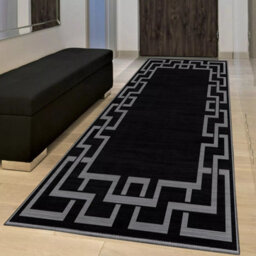 Ameha Modern Living Room Rugs Non Slip Hallway Runner Super Soft Nico Black Rug Kitchen Floor Mat 80 X 150 Cm For Kid Bedroom Rug - thumbnail 4