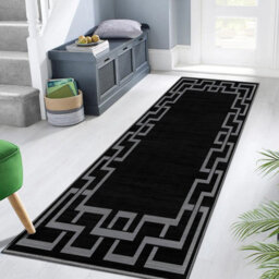 Ameha Modern Living Room Rugs Non Slip Hallway Runner Super Soft Nico Black Rug Kitchen Floor Mat 80 X 150 Cm For Kid Bedroom Rug - thumbnail 5