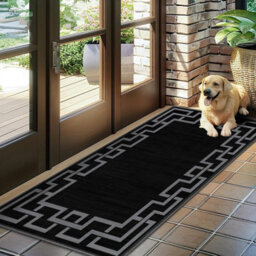 Ameha Modern Living Room Rugs Non Slip Hallway Runner Super Soft Nico Black Rug Kitchen Floor Mat 80 X 150 Cm For Kid Bedroom Rug - thumbnail 2