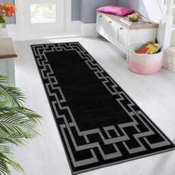 Ameha Modern Living Room Rugs Non Slip Hallway Runner Super Soft Nico Black Rug Kitchen Floor Mat 80 X 150 Cm For Kid Bedroom Rug - thumbnail 7