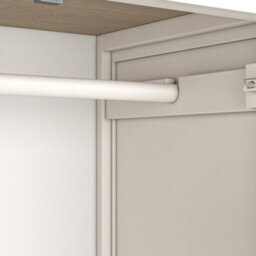 Farro Coconut White Triple Wardrobe With Washed Oak Top - By Roseland Furniture - thumbnail 8