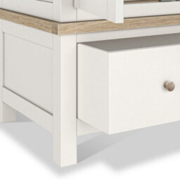 Farro Coconut White Triple Wardrobe With Washed Oak Top - By Roseland Furniture - thumbnail 9