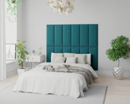 Aspire Easymount Wall Mounted Upholstered Panels, Modular Diy Headboard In Plush Velvet Fabric, Emerald (Pack Of 8)