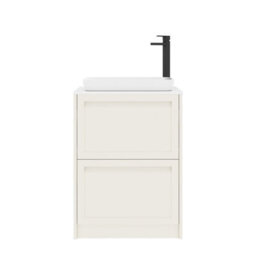 Royal Bathrooms Royal Bathroom Elmore 600mm Classic White Freestanding Bathroom Vanity Unit 2 Drawer Plain White Worktop With Qubix Basin - thumbnail 7