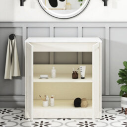 Royal Bathrooms Royal Bathroom Elmore 800mm Classic White Freestanding Bathroom Vanity Unit 2 Door Plain White Worktop With Cube Basin - thumbnail 6