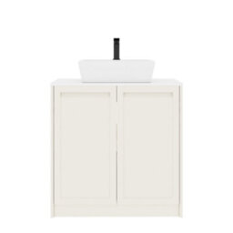 Royal Bathrooms Royal Bathroom Elmore 800mm Classic White Freestanding Bathroom Vanity Unit 2 Door Plain White Worktop With Cube Basin - thumbnail 7