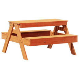 Berkfield Picnic Table For Kids Wax Brown 88X97X52 Cm Solid Wood Pine - thumbnail 2