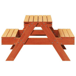 Berkfield Picnic Table For Kids Wax Brown 88X97X52 Cm Solid Wood Pine - thumbnail 5
