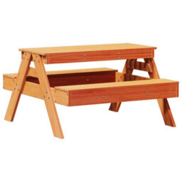 Berkfield Picnic Table For Kids Wax Brown 88X97X52 Cm Solid Wood Pine - thumbnail 6