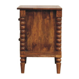 Artisan Furniture Solid Wood Spindle Leg Amber Oak Nightstand, 2-Drawers, Brown - thumbnail 9