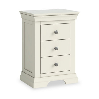 Colette Cream 3 Drawer Bedside Table - Fully Assembled By Roseland Furniture - image 1