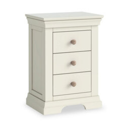 Colette Cream 3 Drawer Bedside Table - Fully Assembled By Roseland Furniture - thumbnail 4