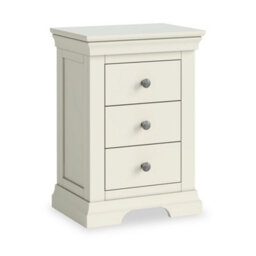 Colette Cream 3 Drawer Bedside Table - Fully Assembled By Roseland Furniture - thumbnail 1