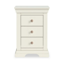 Colette Cream 3 Drawer Bedside Table - Fully Assembled By Roseland Furniture - thumbnail 6