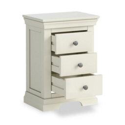 Colette Cream 3 Drawer Bedside Table - Fully Assembled By Roseland Furniture - thumbnail 7