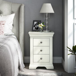 Colette Cream 3 Drawer Bedside Table - Fully Assembled By Roseland Furniture - thumbnail 2