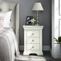 Colette Cream 3 Drawer Bedside Table - Fully Assembled By Roseland Furniture - thumbnail 3
