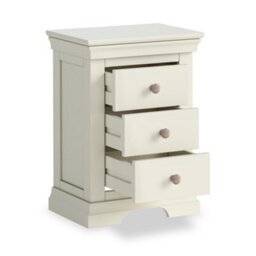 Colette Cream 3 Drawer Bedside Table - Fully Assembled By Roseland Furniture - thumbnail 8