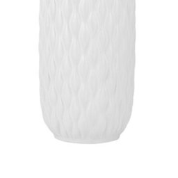 Beliani Decorative White Stoneware Bottle Vase 31 Cm - Textured Pattern, Satin-Like Finish - thumbnail 1