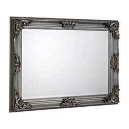 Julian Bowen Rococo Pewter Wall Mirror, Wood Frame, Rectangular, Wall Mounted, Horizontal Or Veritcal, 80 X 110 X 6Cm - thumbnail 2