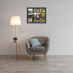 AK Frames 20X16 Navy Blue Modern Multi Photo Frame With Black Mount - Holds 9 Apertures (2X) 7X5, (7X) 6X4 Photos - thumbnail 3