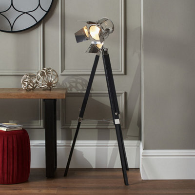 Pacific Lifestyle Silver And Black Tripod Floor Lamp - image 1