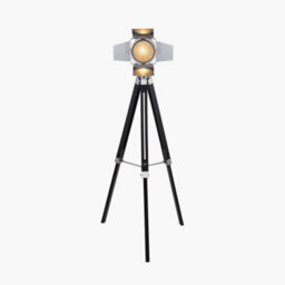 Pacific Lifestyle Silver And Black Tripod Floor Lamp - thumbnail 2